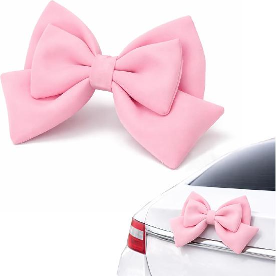 

Car Bow Pink Car Accessories for Women Exterior Cute Car Decor Fits All Car Models Enhances Car Aesthetics розовый