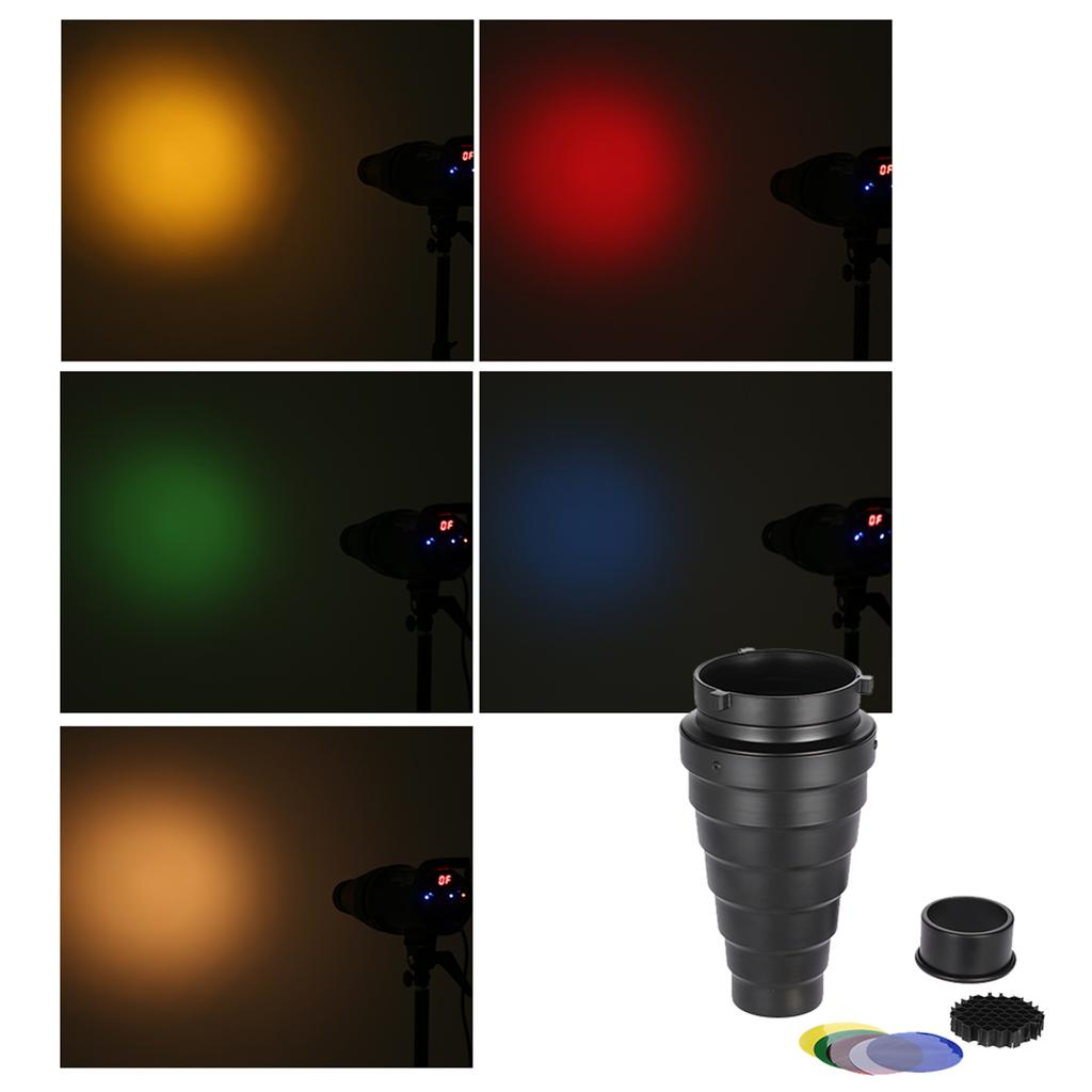 Snoot with and Color Filters for Mount Light, Hair Light or Portrait Photography Accent Light, Idl for Portrait, Newborn, Wedding