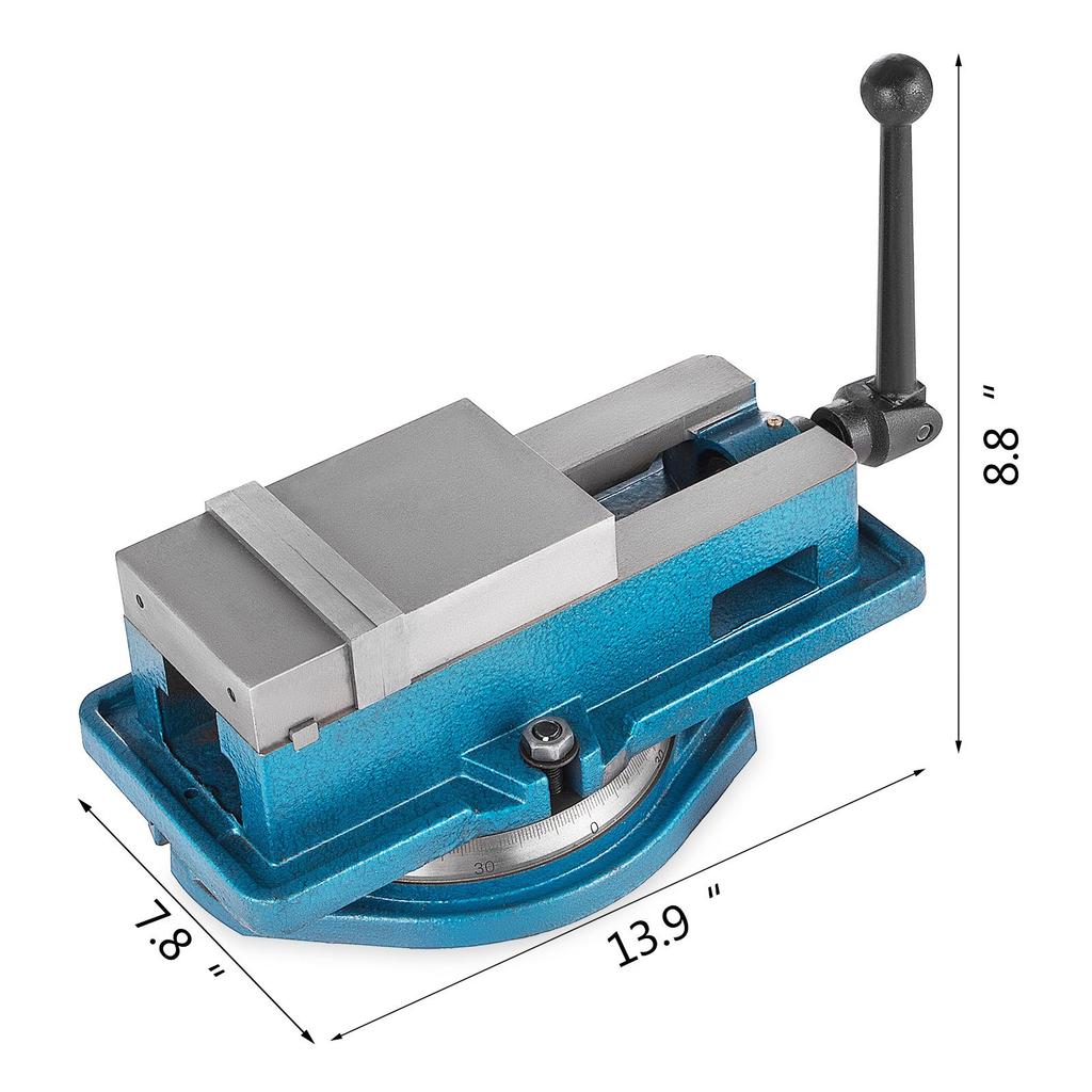 VEVOR Precision Milling Machine Vise 4 Inch Accu Lock Swivel Base Clamping Vise 360 Degrees Scale Bench Vice Clamp 100mm Width for Milling Drilling
