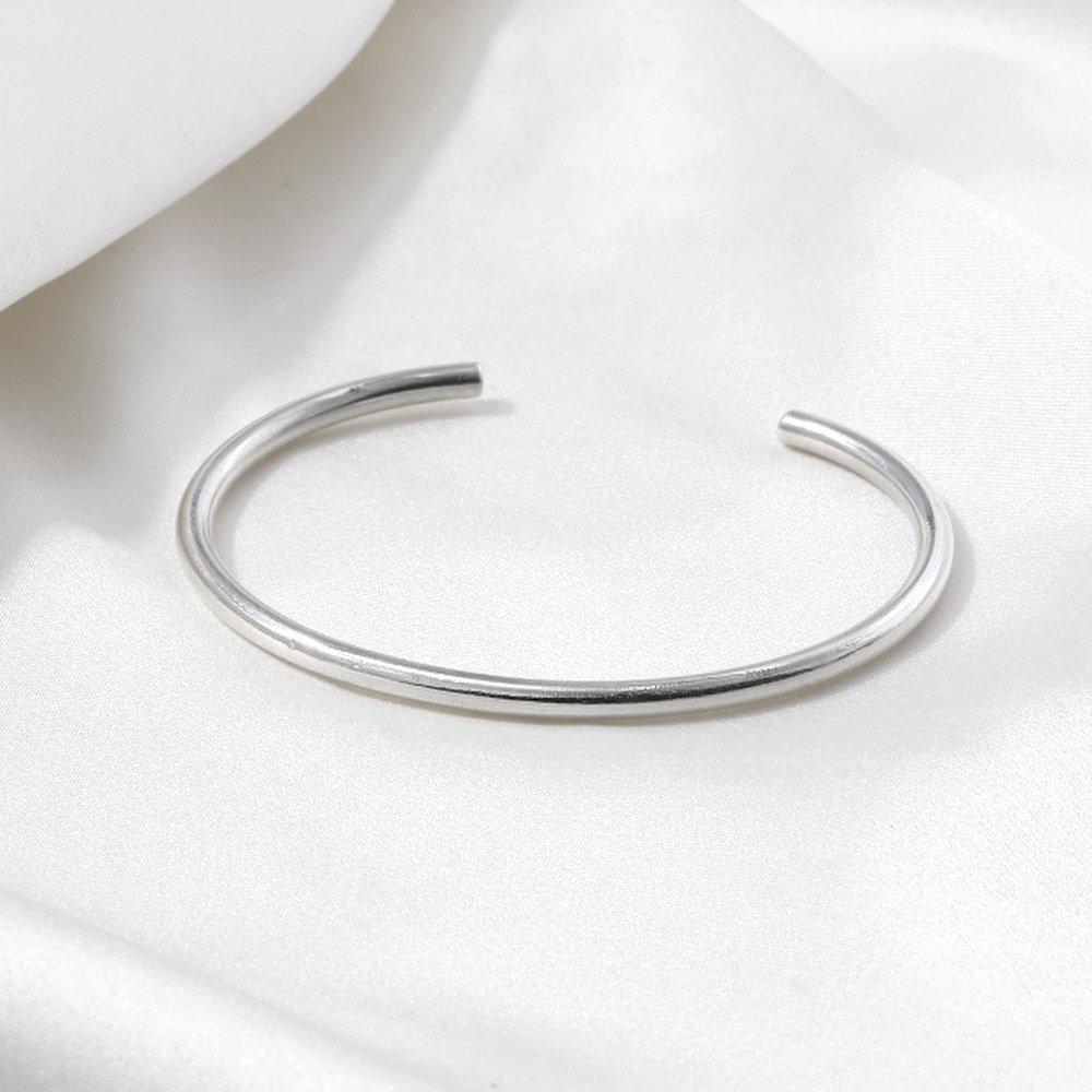 Mon Choix Silver Pipe Bangle Bracelet