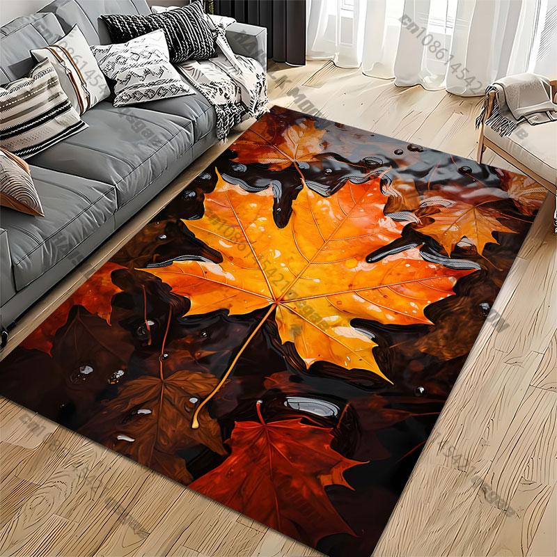 Autumn Leaf In Water Carpet Yoga Living Room Room Decor Children's Crawling Mat Doormat Area Rug Games Mat