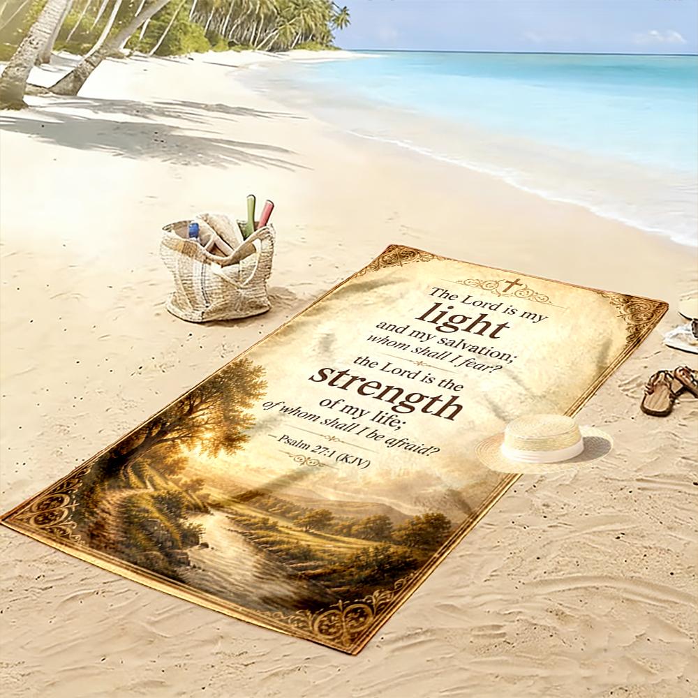 Christian Bible Verse Design Towel - Beach Towel Quick-drying for Travel Outdoor Sports Jogging Beach and Swimming