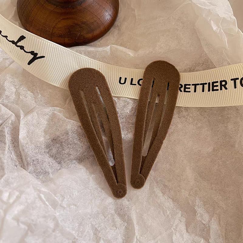 2pc Classic 7cm Color Simple Retro Velvet Solid BB Hair Side Clips Hairpin for Women Girls Hair Accessories Ornament