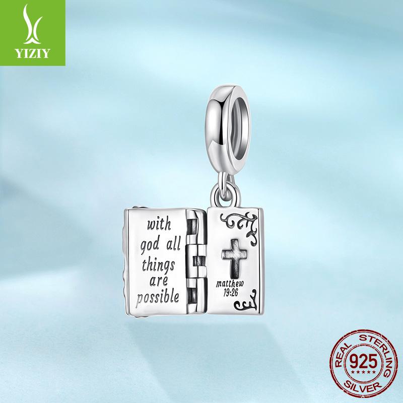 Openable Cross Pendant Jewelry Accessories, Cross-Border Popular Accessories S925 Sterling Silver Beads