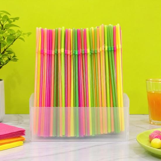 100PCS Disposable Straws, Colorful Bendable And Straight Straws, Food-Grade PP Safe Drinking Straws for Milk Tea Juice Drinks Party Use