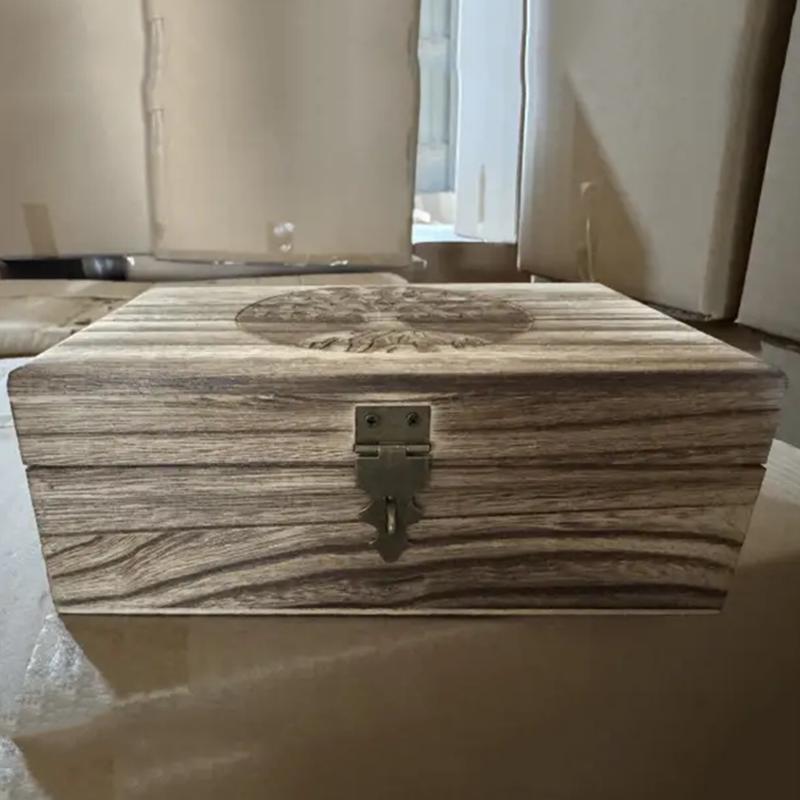 

Handmade Wooden Tree of Life Engraving Keepsake Box Jewellery Organizer Unique Gift Ideas for Men & Women