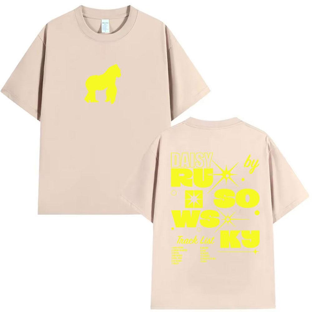 Rapper Rusowsky Daisy Tour 2025 Fans T Shirt Men Women Vintage Fashion Clothing Tshirts Summer Casual Oversized Cotton Tshirt