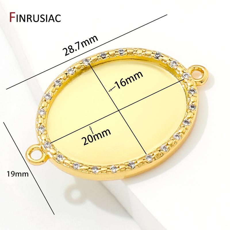 Base per Ciondolo in Ottone Placcato Oro 18K con Base Vuota per Cabochon, Adatta a Connettore con Lunetta per Creazione di Gioielli Fatti a Mano Fai-da-te