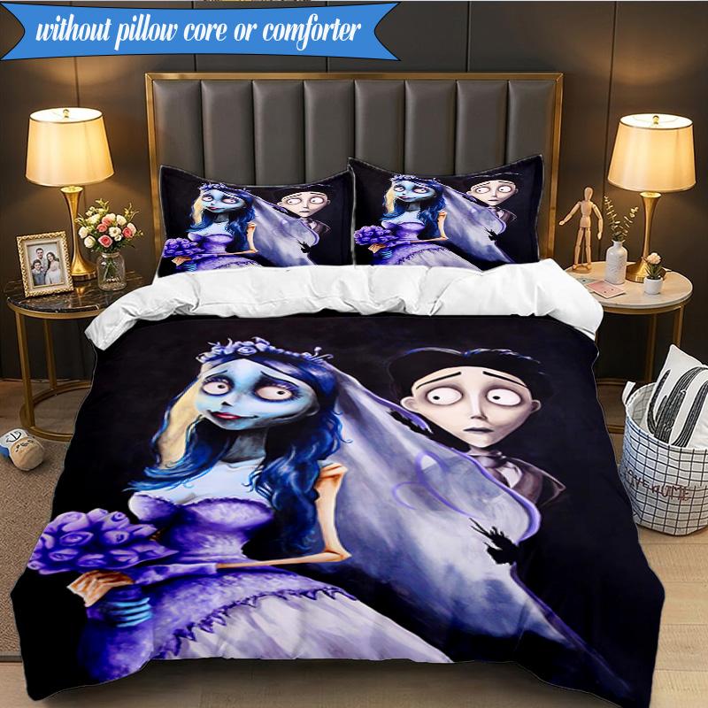 Gotische Leichenschönheit In Bloom 3-teiliges K-Pop Musikgruppen-Bettwäscheset, Ideal für Schlafzimmer, Wohnheim, Inklusive Bettbezug und 2 Kissenbezügen, Fan-Geschenke