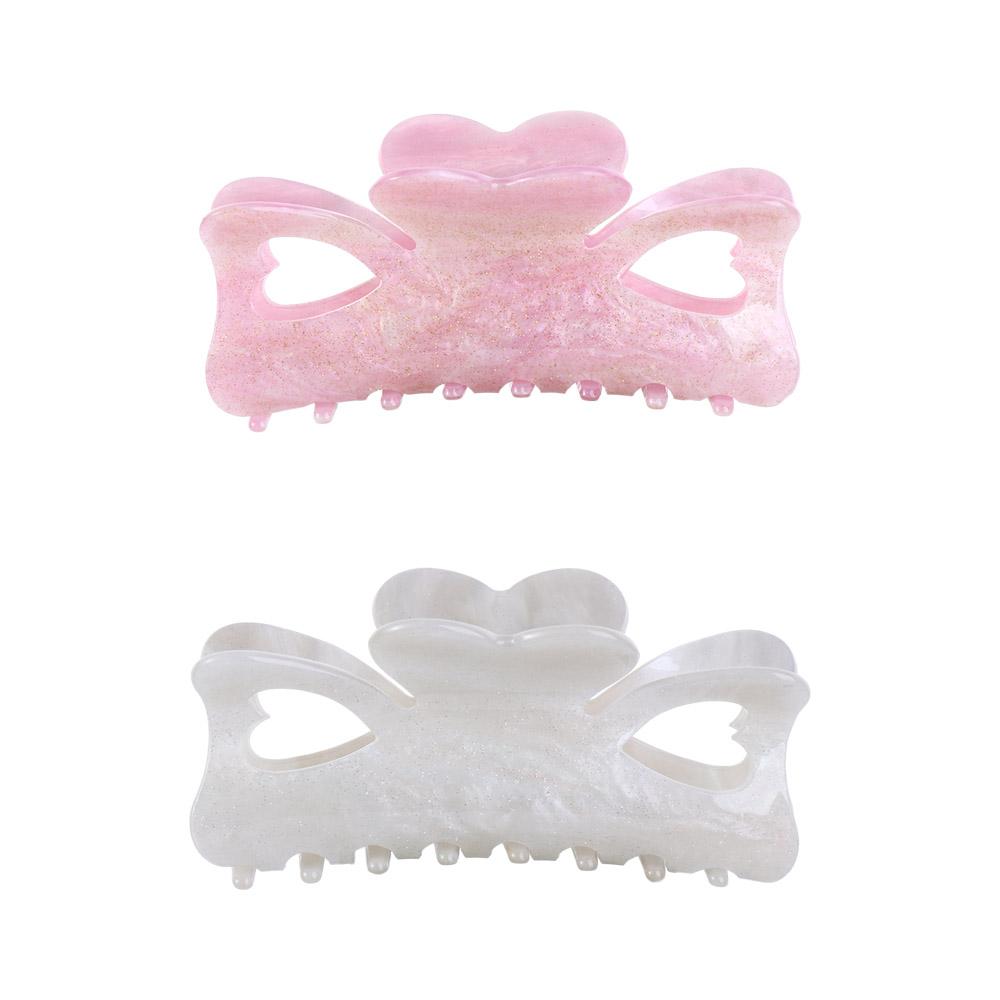 

Acetic Acid Headwear Women Hair Clip Korean Style Crab Clip Love Heart Hair Claw Hair Accessories белый