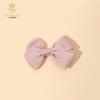 Korean Handmade Pink Bow Hair Clips for Girls