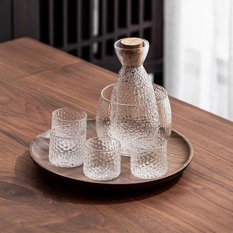 UOSO Hammered Glass Sake Warmer Set