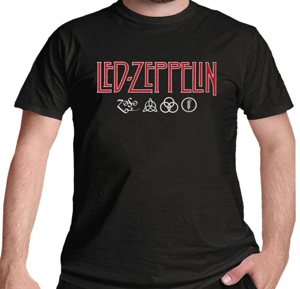 Oficjalna koszulka Led Zeppelin Logo i Symbole Zespół Rockowy Zoso Robert Plant Nowa