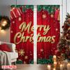 2pcs 2D Flat Printing Merry Christmas Popular Curtains Snowman Christmas 00 Polyester Without Electricity Festive Curtains