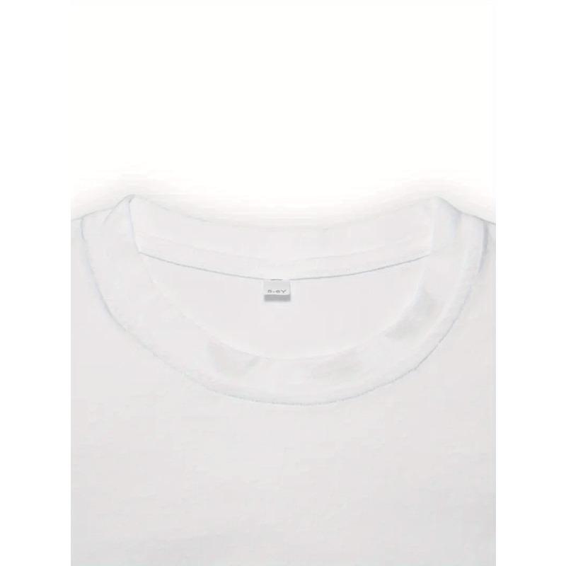 European sizes Girls' Round Neck T-Shirt, a Casual And Stylish Print Top