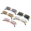 Vintage Rimless Mens Sunglasses Rectangle Frameless Sunglasses for Men Women Used for Driving Traveling Hiking Eye Protection