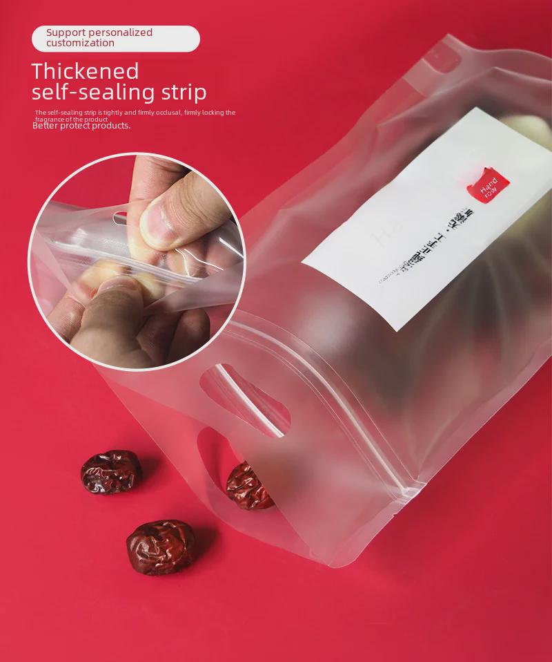 Handmade Snowflake Biscuit Ziplock Bag - Portable, Transparent, Sealed