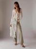 Elegant Resort-Style Lace Cover-Up Dress with Flowing Ribbons