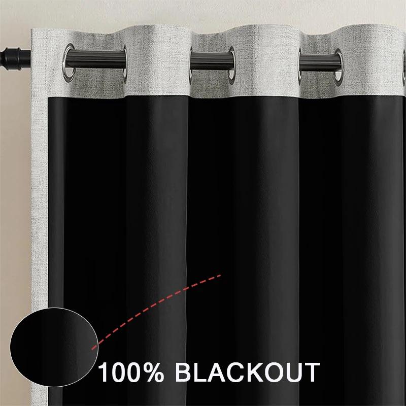 SolidColor 100%Blackout Curtains with Grommets, Total Privacy Drapes for Bedroom,Curtains for Living Room/cortinas Para Ventanas