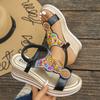 Fashion Women Sandals Bohemian Style Wedge Sandals Summer Thick Sole Non Slip Beach Shoes Woman Colorful Bead Chunky Platform Sandals