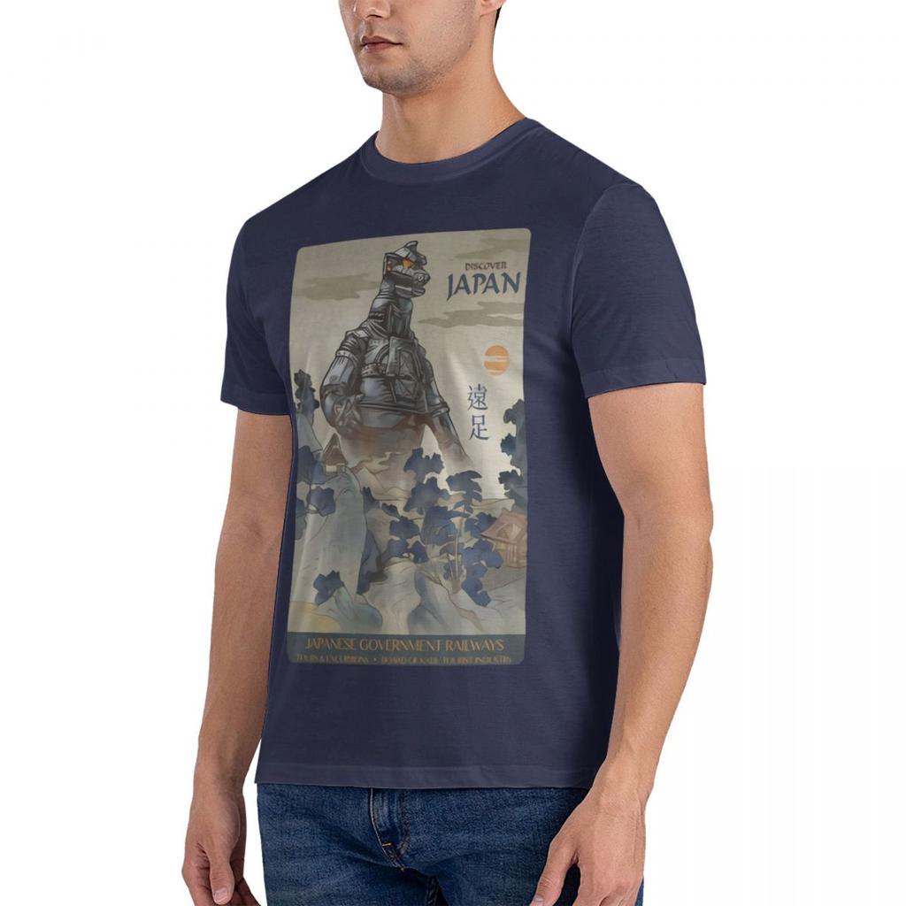 Mechagodzillaed Discover Japan Godzillaed Men's Over Size T-shirt Fashion Casual Short Sleeve Vintage Women Y2K Shirts