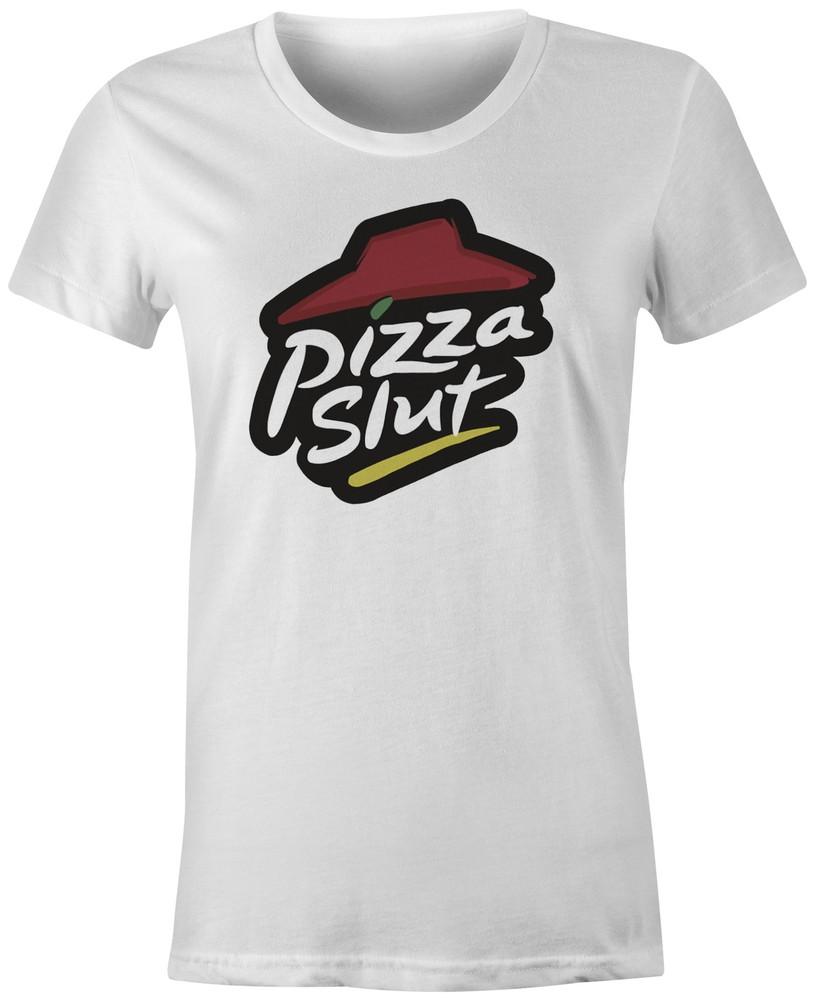 

Pizza Slut Funny Joke Food Womens Pizza T-Shirt Top Tee 4XL