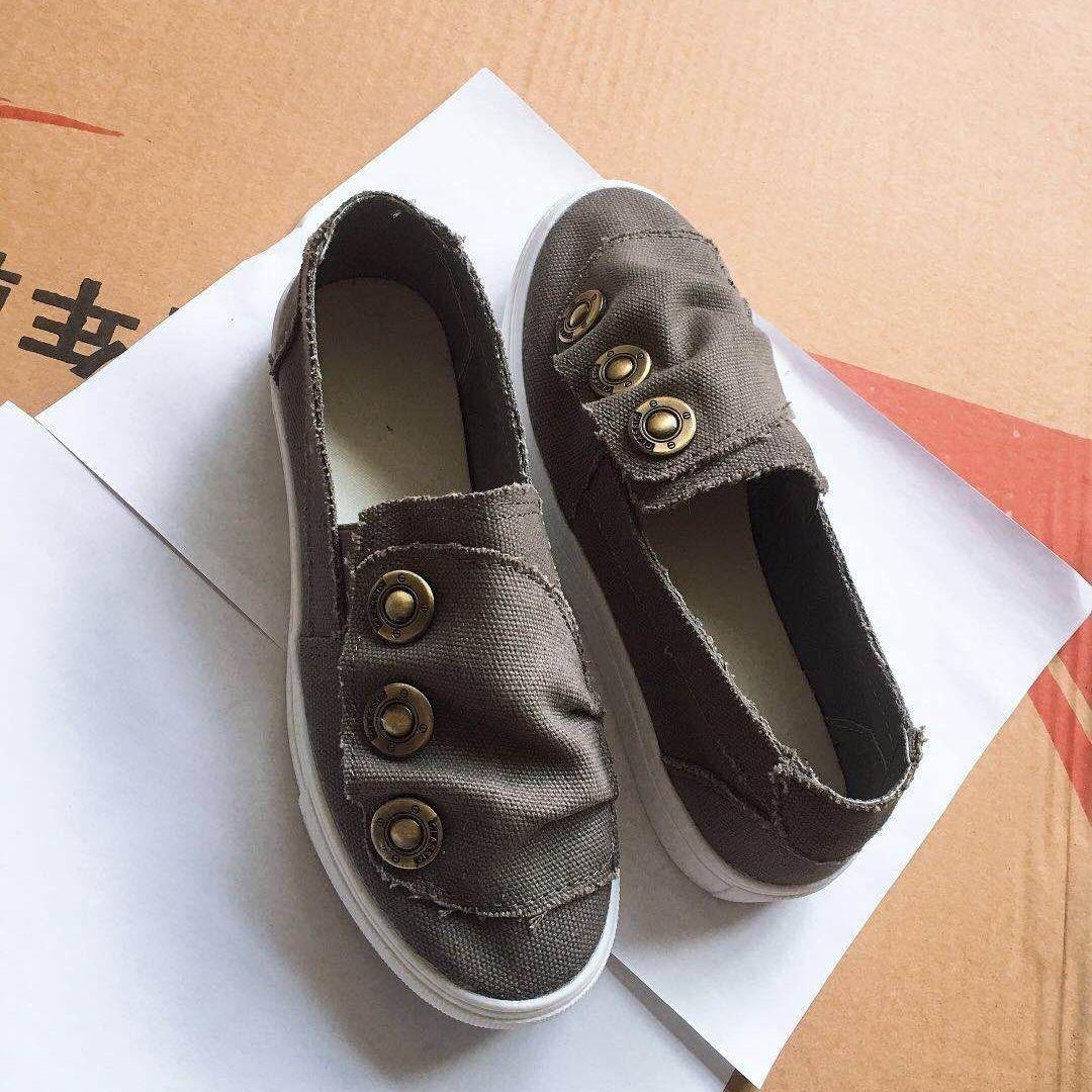 Женская парусиновая летняя обувь, одинарная повседневная однотонная джинсовая обувь 35 серый