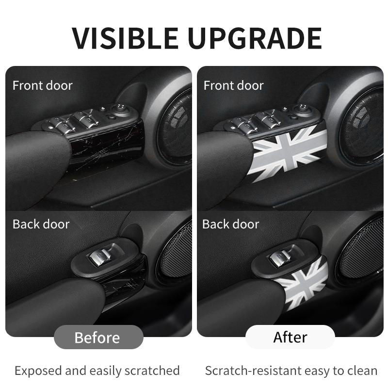 Autocollant Accoudoir de Porte de Voiture Pour Mini Cooper F55 F56 Cuir PU Poignée de Porte Auto Autocollant Accessoires de Décoration Intérieure de Voiture
