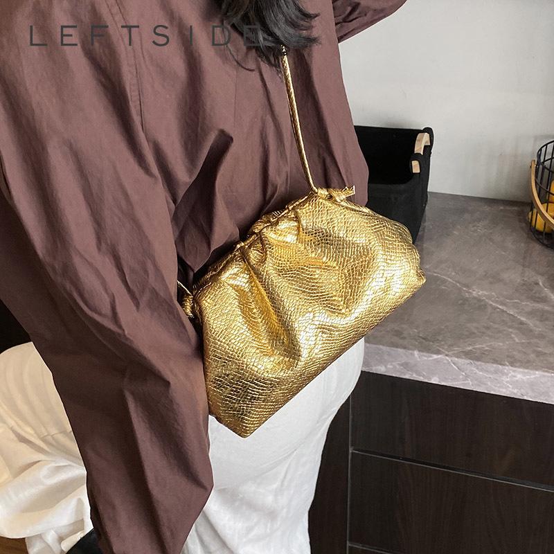 Süße kleine goldene PU-Leder Umhängetaschen für Damen 2026 Neuer Trend Mode Schultertasche Damen Handtaschen und Geldbörsen