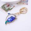 Decorazione portachiavi con ciondolo a forma di delfino con strass Waterdrop lucido