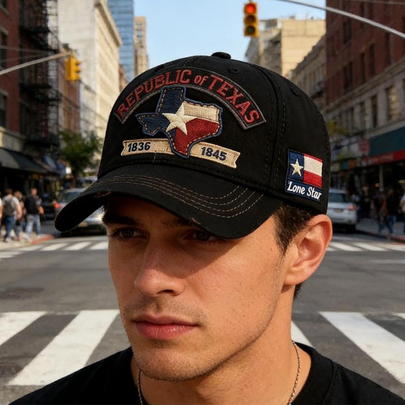 Embroidered Letters Baseball Hat Design Adjustable Strap Lightweight Polyester Casual Sporty Headwear