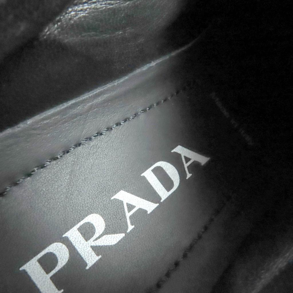 Excellent PRADA Low cut sneakers macro Triangle logo Re-Nylon leather black 35.5 1E661M Used