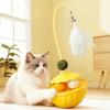 Long Pole Cat Teaser Wand Toy Rotating Feather Bell Treat Dispenser Catnip Wobble Puzzle Ball For Indoor Cat Exercise