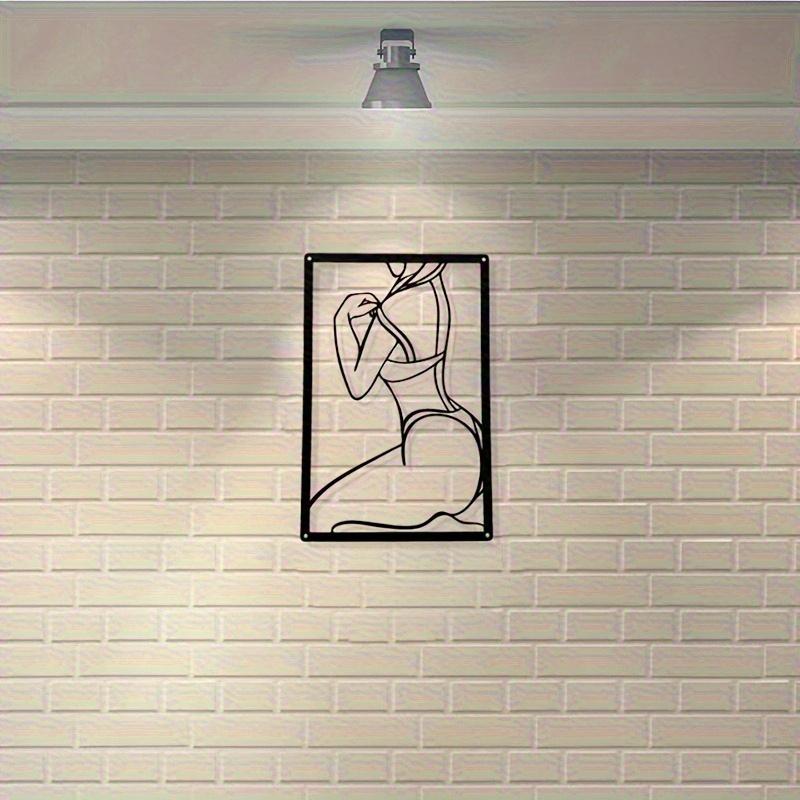 1 Pc Elegant Metal Wall Art Minimalist Woman Line Drawing Timeless Home Decor Housewarming Gift Sculpture