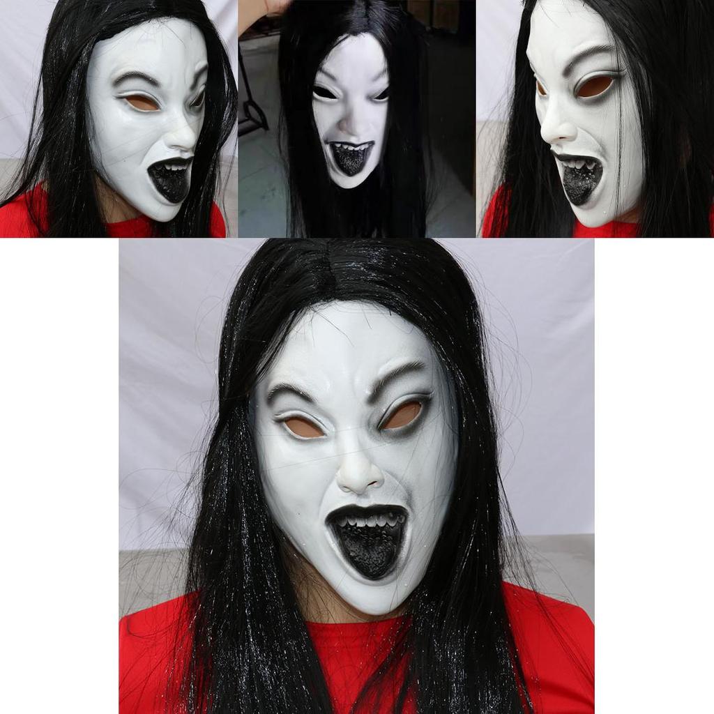 Female Ghost Mask Latex Costume Accessory For Horror Themed Events