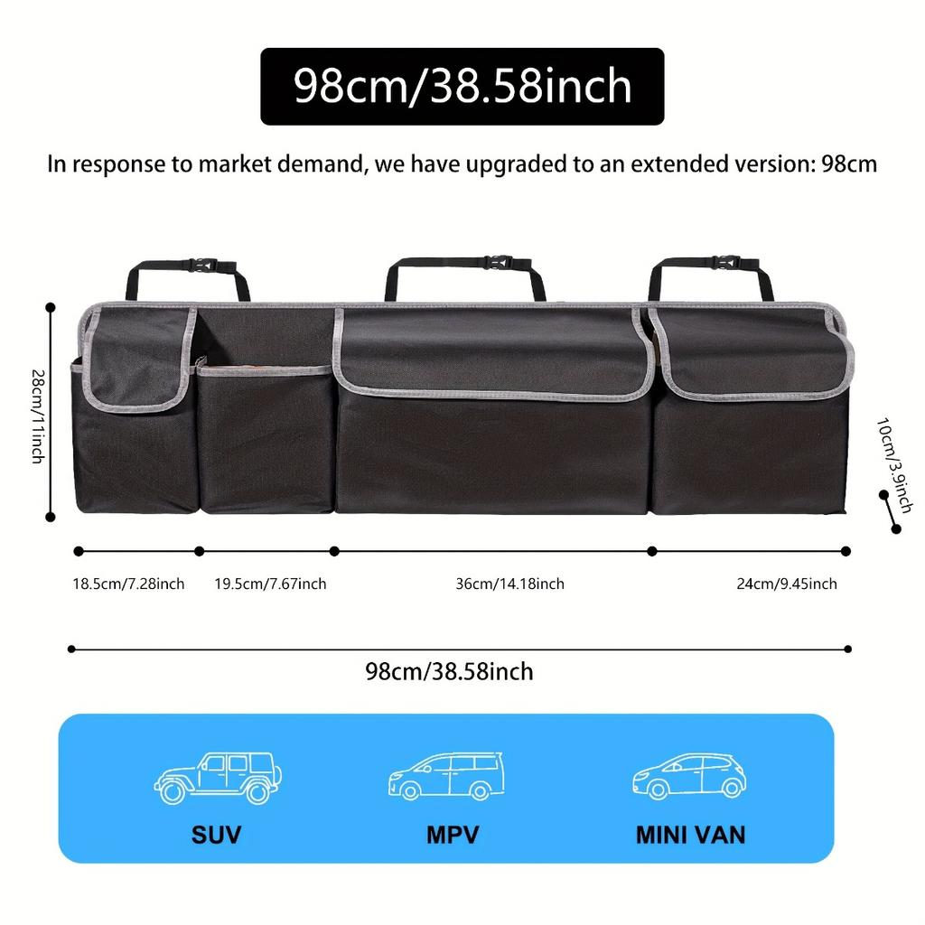 General Motors Car Seat Back Storage Bag Large Capacity 600D Oxford Fabric Multi-Pocket