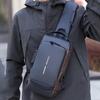 Men Chest Pack Waterproof Anti-Theft Dual Zippers with Code Lock Sling Bag USB Charging Port Multi-layer Portable Outdoor Travel Crossbody Backpack