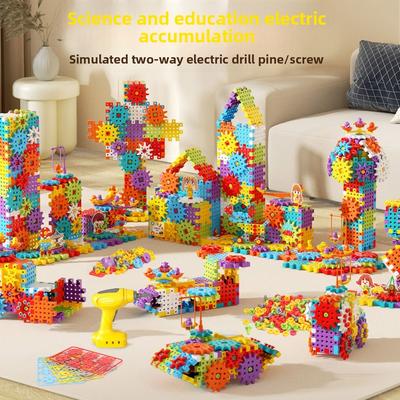 Hot 125-275PCS Electric Screw Screw Gear Building Blocks   Electric Gears 3D Puzzle Model Building Kits Plastic Brick Blocks Edu