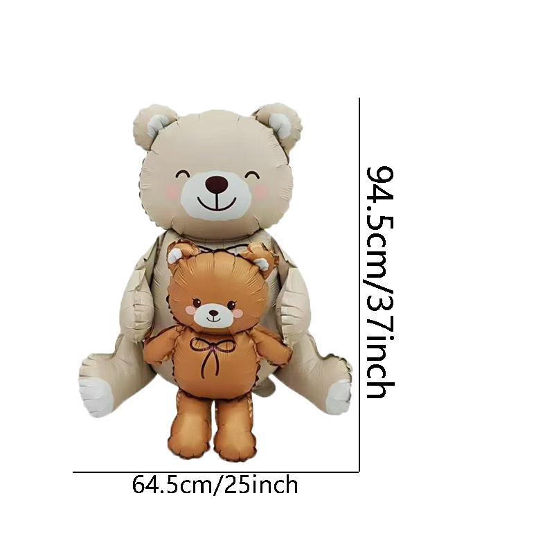 

1/2Pcs Cream Bear Boys Girls Birthday Gift Ballons Cute Baby Shower Happy Birthday Party Decorations Balloons As Picture