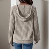Autumn Hoodie Women's Solid Colour Brushed Pit Stripe Loose Hooded Sweatshirt