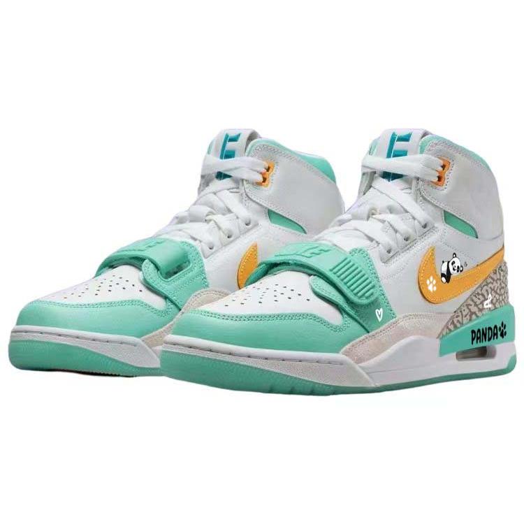 Jordan Legacy 312 Cushioning Abrasion Resistant Breathable High top Vintage Basketball Shoes Men's White Green FV3625-181(Team56-)