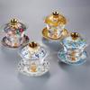 135ml Enamel Colored Three Piece Lid Bowl Single High-end Large Tea Bowl Thickened Anti Scalding Kung Fu Tea Set