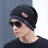 Scaldaorecchie Invernali da Uomo e Cappello in Maglia di Velluto con Protezione per il Collo Ispessita - Set da Due Pezzi