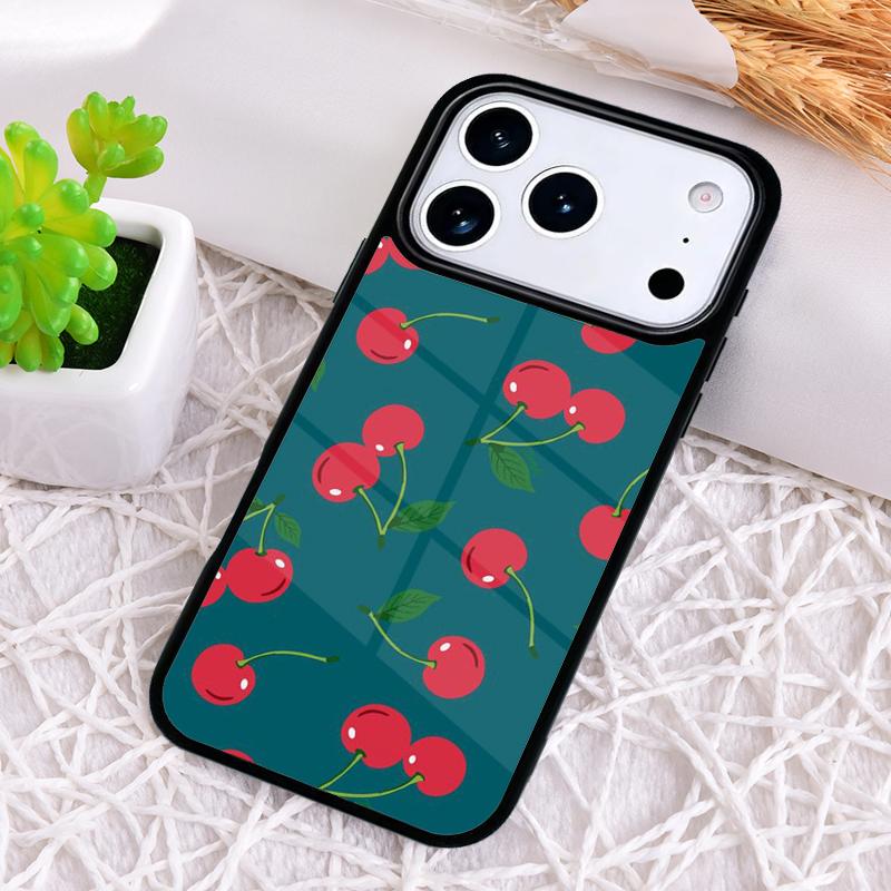 Red Cherry Summer Fruit Shockproof Phone Case for iPhone 17 Air 16e 15 11 12 14 13 Pro Max Cover Coque