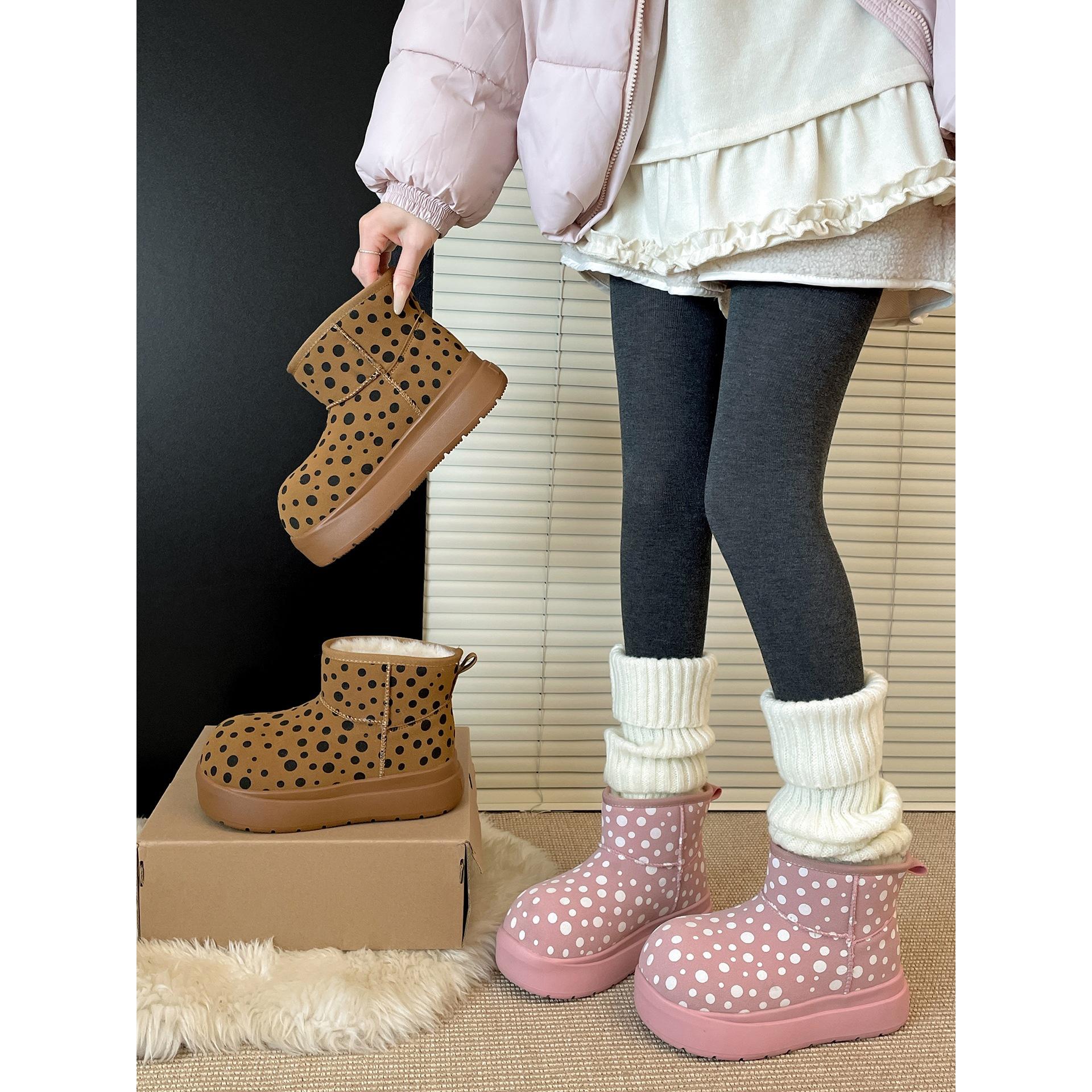 

Wang Fan fleece non-slip heightened thick-soled snow boots 2025 winter thickened outer cotton shoes 40 хакі