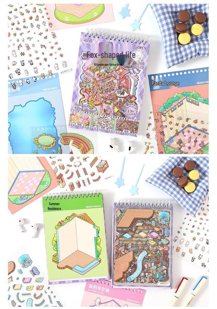 The Sims 3D Scene Sticker Book for Kids - Cartoon Scenery DIY