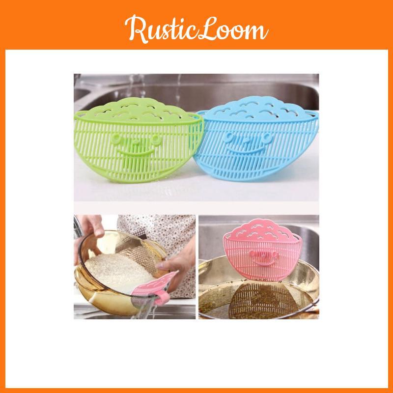 Modern Smile Face Food Filter With Clip On Design For Vegetables And Grain Washing