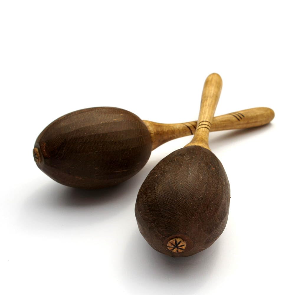 AFRIKICO Coconut Maracas, 2-Piece Set, Made In Ghana