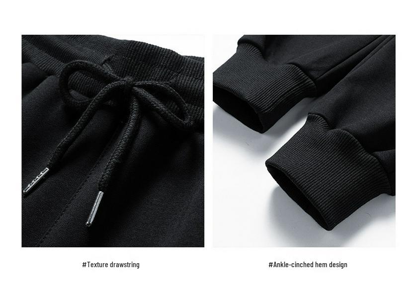 Men's Casual Sportswear Set: Autumn/Winter Trendy Plus Velvet Hoodie and Loose Pants
