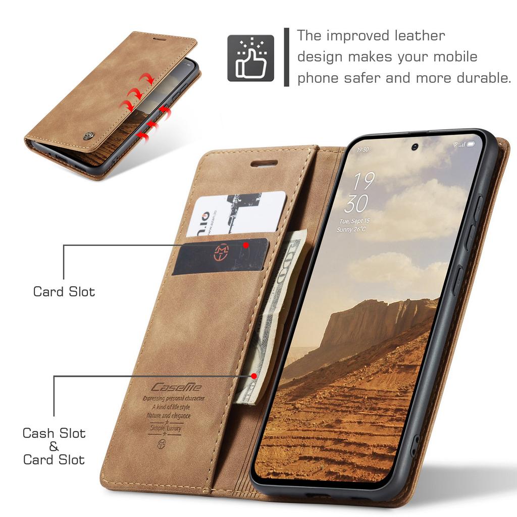 For Oppo Reno13 Pro 5G Wallet Case CASEME 013 Series PU Leather Phone Cover Stand